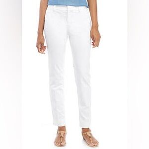 NWT Crown & Ivy White Cary Tailored Trousers Pants Bi-Stretch Ankle Length Sz 4